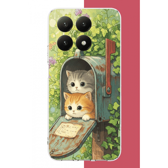 Xiaomi Mi 15T PRO Uyumlu posta kutusundaki kedi UV Baskılı Silikon Kılıf