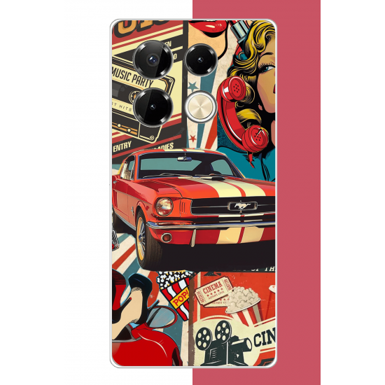 Infinix Note 40 PRO Uyumlu Retro UV Baskılı Silikon Kılıf