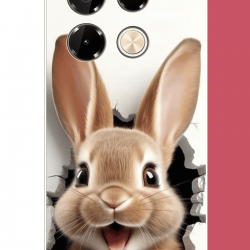 Infinix Note 40 PRO Uyumlu mutlu tavşan UV Baskılı Silikon Kılıf