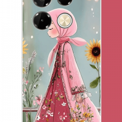 Infinix Note 40 PRO Uyumlu pembe elbiseli kız UV Baskılı Silikon Kılıf