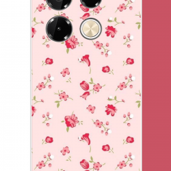 Infinix Note 40 PRO Uyumlu pembe çiçekli pattern UV Baskılı Silikon Kılıf