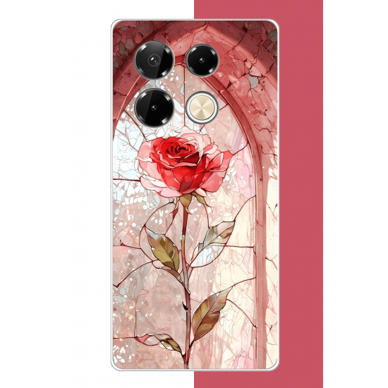 Infinix Note 40 PRO Uyumlu pencereki gül UV Baskılı Silikon Kılıf