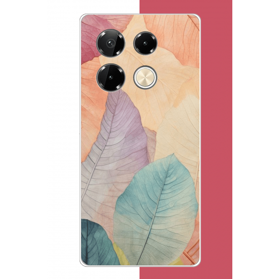 Infinix Note 40 PRO Uyumlu renkli yaprak UV Baskılı Silikon Kılıf