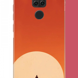 Redmi Note 9 Uyumlu retro güneş batımı UV Baskılı Silikon Kılıf