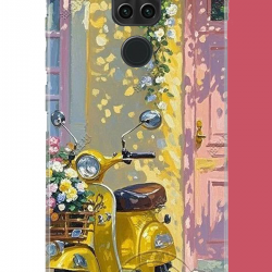 Redmi Note 9 Uyumlu sarı mobilet UV Baskılı Silikon Kılıf