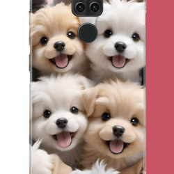 Redmi Note 9 Uyumlu sevimli köpek UV Baskılı Silikon Kılıf