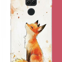 Redmi Note 9 Uyumlu tilki UV Baskılı Silikon Kılıf