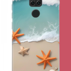 Redmi Note 9 Uyumlu turuncu deniz yıldızı UV Baskılı Silikon Kılıf
