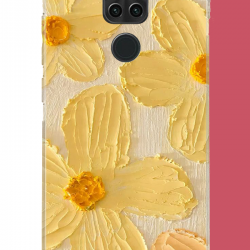 Redmi Note 9 Uyumlu tuvaldeki sarı çiçek UV Baskılı Silikon Kılıf