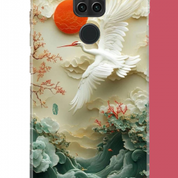 Redmi Note 9 Uyumlu uçan leylek UV Baskılı Silikon Kılıf