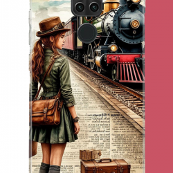 Redmi Note 9 Uyumlu vintage tren UV Baskılı Silikon Kılıf