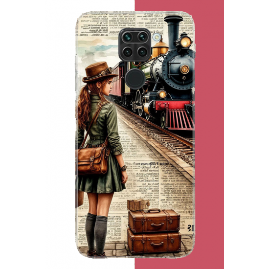 Redmi Note 9 Uyumlu vintage tren UV Baskılı Silikon Kılıf