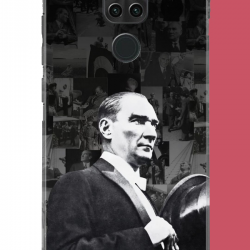 Redmi Note 9 Uyumlu şapka ile selamlayan atatürk UV Baskılı Silikon Kılıf