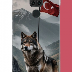 Redmi Note 9 Uyumlu Ulu Kurt UV Baskılı Silikon Kılıf