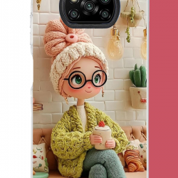 Poco X3-X3 PRO-NFC Uyumlu cafede oturan kız UV Baskılı Silikon Kılıf Poco X3-X3 PRO-NFC Uyumlu cafede oturan kız UV Baskılı Silikon Kılıf