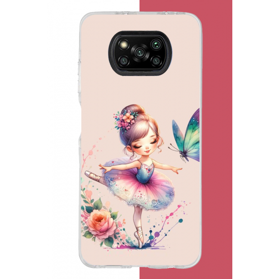 Poco X3-X3 PRO-NFC Uyumlu minik balerin1 UV Baskılı Silikon Kılıf
