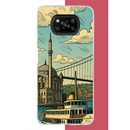 Poco X3-X3 Pro-Nfc Uyumlu İstanbul Uv Baskılı Silikon Kılıf