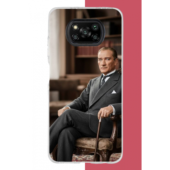 Poco X3-X3 Pro-Nfc Uyumlu Atatürk6 Uv Baskılı Silikon Kılıf