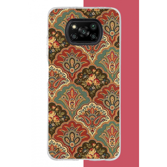 Poco X3-X3 Pro-Nfc Uyumlu Çini Motif Uv Baskılı Silikon Kılıf