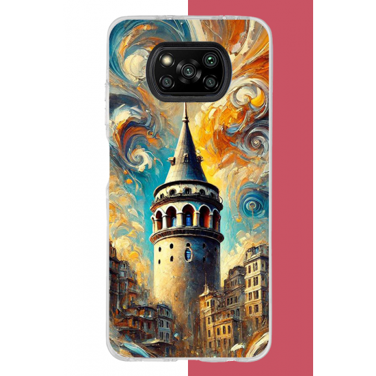 Poco X3-X3 Pro-Nfc Uyumlu Galata Uv Baskılı Silikon Kılıf