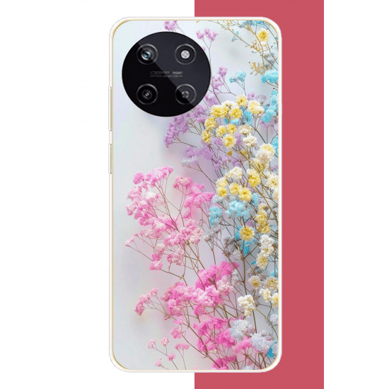 Realme 11 4g Uyumlu Renkli Çiçek Uv Baskılı Silikon Kılıf