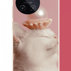 Realme 11 4G Uyumlu incili kedi UV Baskılı Silikon Kılıf