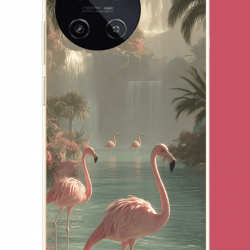 Realme 11 4G Uyumlu akarsudaki flamingo UV Baskılı Silikon Kılıf