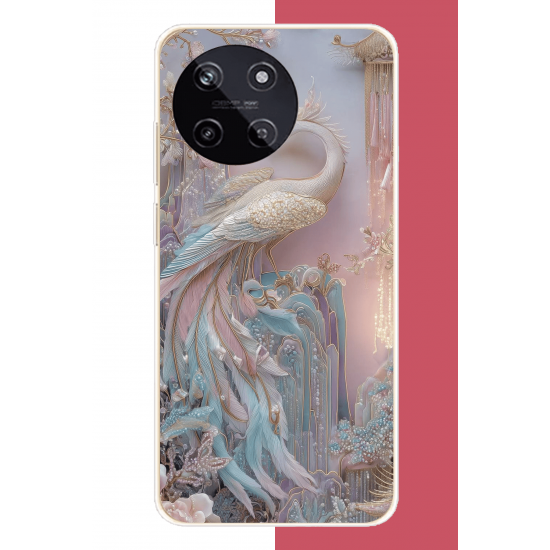 Realme 11 4G Uyumlu kristal kuğu UV Baskılı Silikon Kılıf