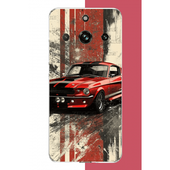 Realme 11 PRO-11 PRO PLUS Uyumlu kırmızı mustang.jpeg UV Baskılı Silikon Kılıf