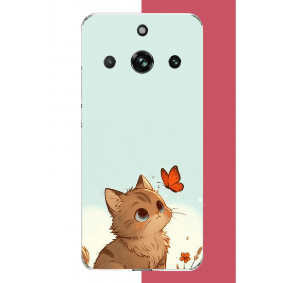 Realme 11 PRO-11 PRO PLUS Uyumlu minik kedi UV Baskılı Silikon Kılıf