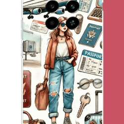 Realme 12 4G-12 Plus Uyumlu vintage-travel UV Baskılı Silikon Kılıf