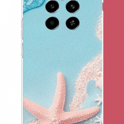 Realme 12 4G-12 Plus Uyumlu mavi kumsal UV Baskılı Silikon Kılıf