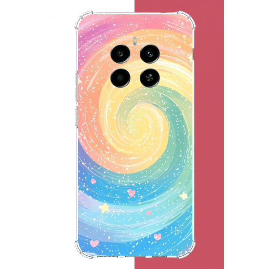 Realme 12 4G-12 Plus Uyumlu gökkuşağı girdap UV Baskılı Silikon Kılıf