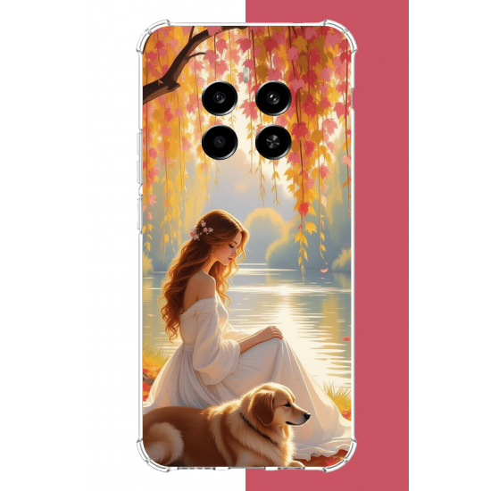 Realme 12 4G-12 Plus Uyumlu kadın ve köpek UV Baskılı Silikon Kılıf Realme 12 4G-12 Plus Uyumlu kadın ve köpek UV Baskılı Silikon Kılıf