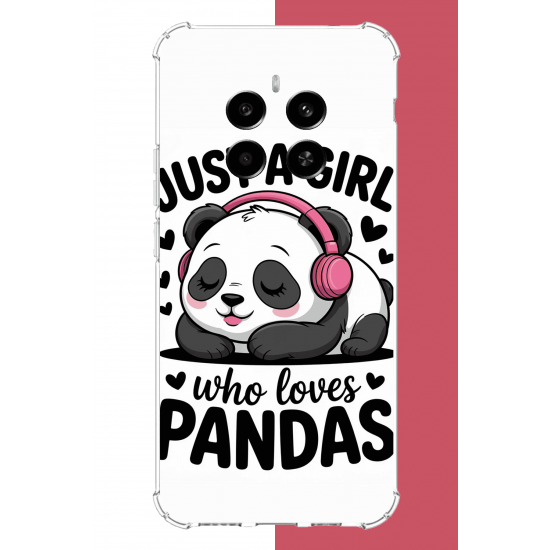 Realme 12 4G-12 Plus Uyumlu kawaii panda UV Baskılı Silikon Kılıf