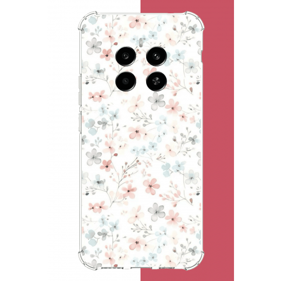 Realme 12 4G-12 Plus Uyumlu lila mavi pattern UV Baskılı Silikon Kılıf