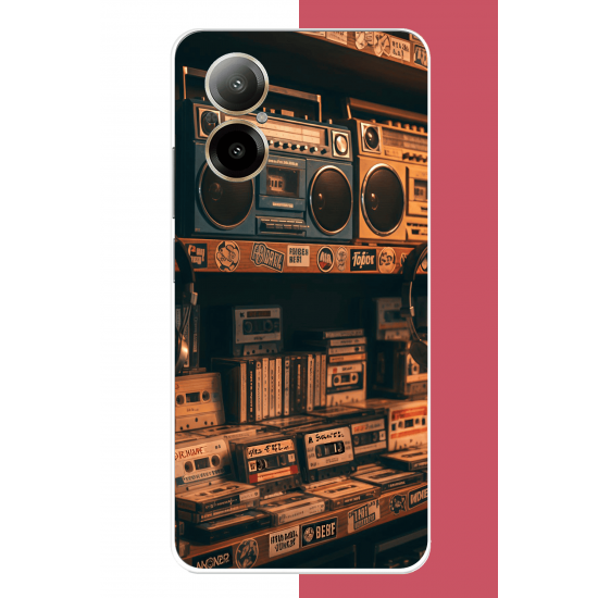 Realme 12 Lite Uyumlu 90'lar kaset UV Baskılı Silikon Kılıf