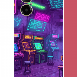 Realme 12 Lite Uyumlu Cyberpunk neon arcade UV Baskılı Silikon Kılıf