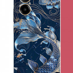 Realme 12 Lite Uyumlu mavi yüzen balık UV Baskılı Silikon Kılıf