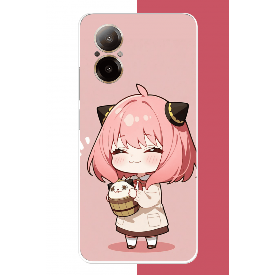 Realme 12 Lite Uyumlu kawaii küçük kız UV Baskılı Silikon Kılıf