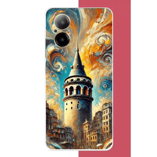 Realme 12 Lite Uyumlu Galata UV Baskılı Silikon Kılıf