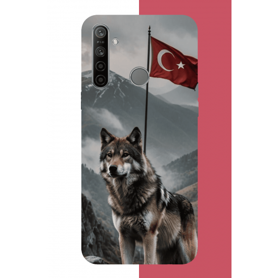 Realme 5i - 6i - C3 Uyumlu Ulu Kurt UV Baskılı Silikon Kılıf