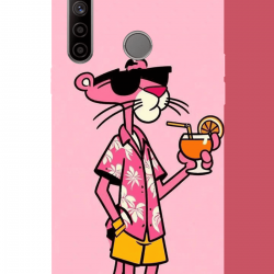 Realme 5i - 6i - C3 Uyumlu pembe panter 1 UV Baskılı Silikon Kılıf