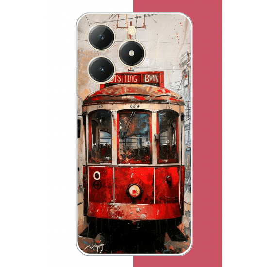 Realme C61 Uyumlu Taksim Tramvay UV Baskılı Silikon Kılıf