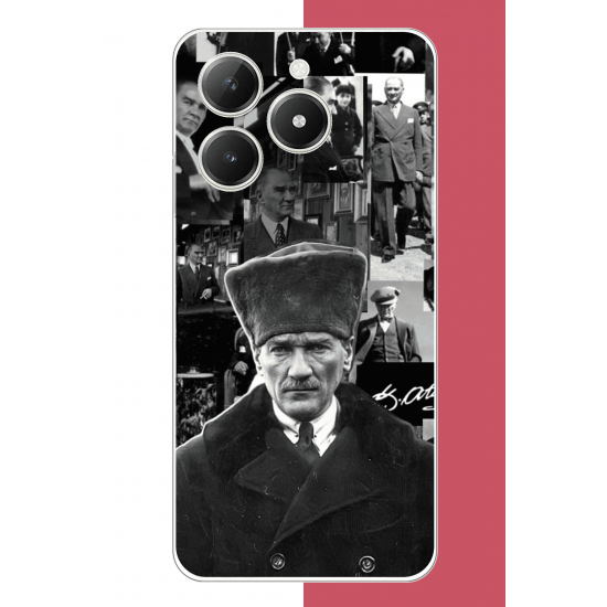 Realme C61 Uyumlu atatürk kolaj 2.jpeg UV Baskılı Silikon Kılıf