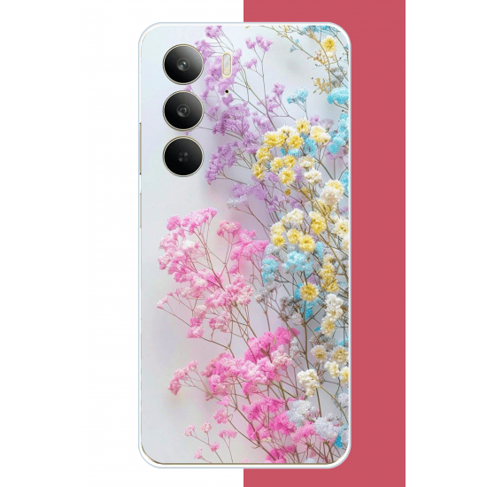 Realme C75 Uyumlu renkli çiçek UV Baskılı Silikon Kılıf Realme C75 Uyumlu renkli çiçek UV Baskılı Silikon Kılıf