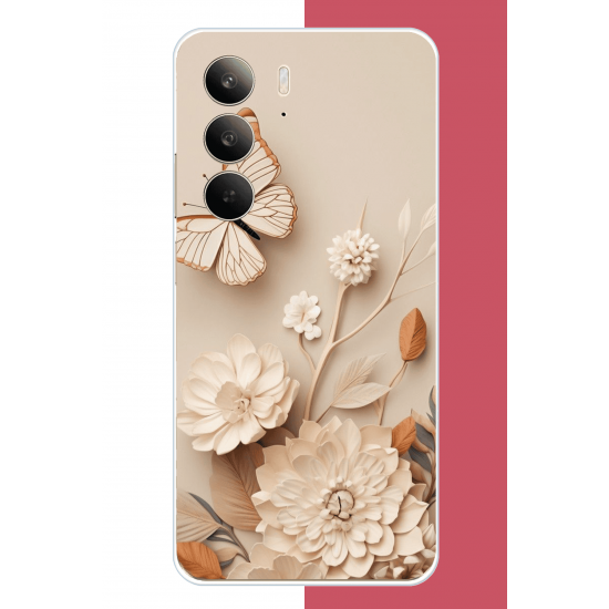 Realme C75 Uyumlu duvardaki kelebek UV Baskılı Silikon Kılıf