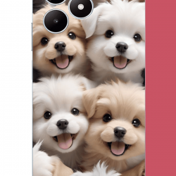 Realme Note 50 Uyumlu sevimli köpek UV Baskılı Silikon Kılıf