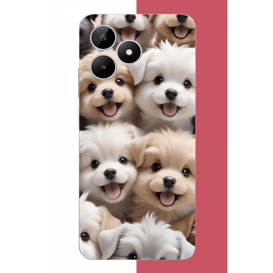 Realme Note 50 Uyumlu sevimli köpek UV Baskılı Silikon Kılıf