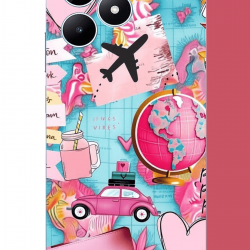 Realme Note 50 Uyumlu Travel Kolaj UV Baskılı Silikon Kılıf